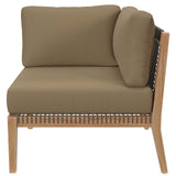 Modway Furniture Clearwater Outdoor Patio Teak Wood Loveseat 0423 Gray Light Brown EEI-6119-GRY-LBR