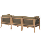 Modway Furniture Clearwater Outdoor Patio Teak Wood Sofa 0423 Gray Light Brown EEI-6120-GRY-LBR