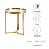 Modway Furniture Relay Side Table 0423 Gold EEI-6150-GLD