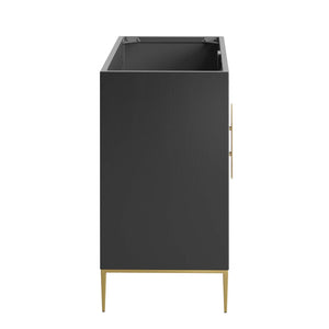 Modway Furniture Awaken 48" Double or Single Sink Compatible (Not Included) Bathroom Vanity Cabinet 0423 Black EEI-6163-BLK