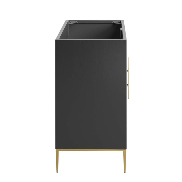 Modway Furniture Awaken 48" Double or Single Sink Compatible (Not Included) Bathroom Vanity Cabinet 0423 Black EEI-6163-BLK