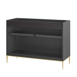 Modway Furniture Awaken 48" Double or Single Sink Compatible (Not Included) Bathroom Vanity Cabinet 0423 Black EEI-6163-BLK