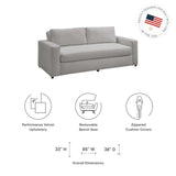 Modway Furniture Avendale Velvet Sofa 0423 Fog Gray Velvet EEI-6185-FGR