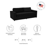 Modway Furniture Avendale Velvet Sofa 0423 Sable Black EEI-6185-SBL