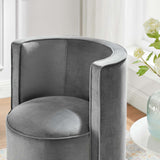 Modway Furniture Della Performance Velvet Fabric Swivel Chair 0423 Gray EEI-6222-GRY