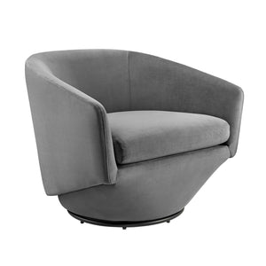 Modway Furniture Series Performance Velvet Fabric Swivel Chair 0423 Gray EEI-6224-GRY