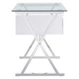 Modway Furniture Sector 56" Glass Top Glass Office Desk 0423 White EEI-6225-WHI