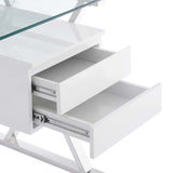 Modway Furniture Sector 56" Glass Top Glass Office Desk 0423 White EEI-6225-WHI