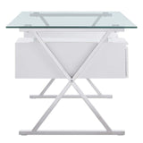 Modway Furniture Sector 71" Glass Top Glass Office Desk 0423 White EEI-6226-WHI