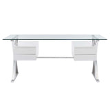 Modway Furniture Sector 71" Glass Top Glass Office Desk 0423 White EEI-6226-WHI