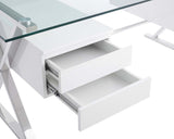 Modway Furniture Sector 71" Glass Top Glass Office Desk 0423 White EEI-6226-WHI