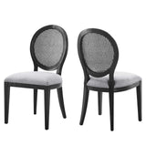 Modway Furniture Forte French Vintage Dining Side Chairs - Set of 2 0423 Black Light Gray EEI-6238-BLK-LGR