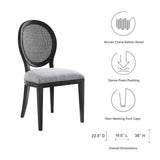 Modway Furniture Forte French Vintage Dining Side Chairs - Set of 2 0423 Black Light Gray EEI-6238-BLK-LGR