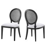 Modway Furniture Forte French Vintage Dining Side Chairs - Set of 2 0423 Black White EEI-6238-BLK-WHI