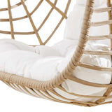 Modway Furniture Amalie Wicker Rattan Outdoor Patio Rattan Swing Chair without Stand 0423 Natural White EEI-6261-NAT-WHI