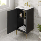 Modway Furniture Awaken 18" Bathroom Vanity 0423 White Black EEI-6285-WHI-BLK