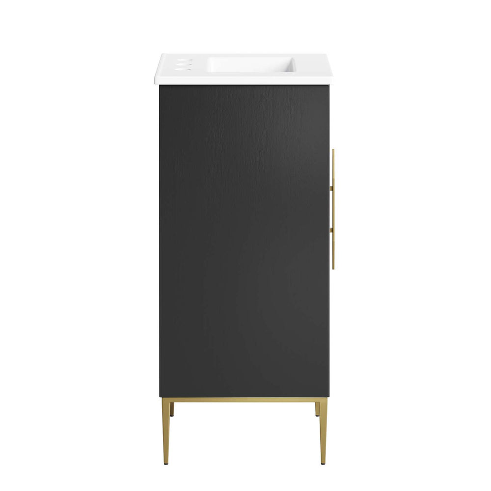 Modway Furniture Awaken 18" Bathroom Vanity 0423 White Black EEI-6285-WHI-BLK