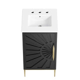 Modway Furniture Awaken 18" Bathroom Vanity 0423 White Black EEI-6285-WHI-BLK