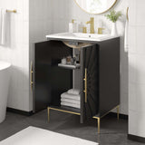 Modway Furniture Awaken 24" Bathroom Vanity 0423 White Black EEI-6289-WHI-BLK