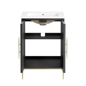 Modway Furniture Awaken 24" Bathroom Vanity 0423 White Black EEI-6289-WHI-BLK