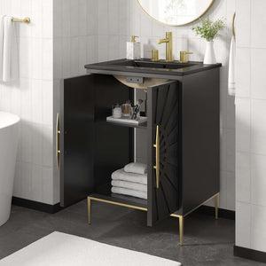 Modway Furniture Awaken 24" Bathroom Vanity 0423 Black Black EEI-6291-BLK-BLK