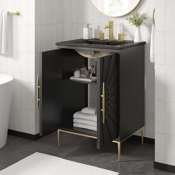Modway Furniture Awaken 24" Bathroom Vanity 0423 Black Black EEI-6291-BLK-BLK