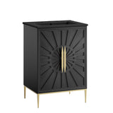 Modway Furniture Awaken 24" Bathroom Vanity 0423 Black Black EEI-6291-BLK-BLK