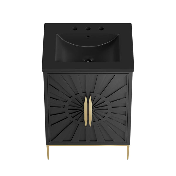 Modway Furniture Awaken 24" Bathroom Vanity 0423 Black Black EEI-6291-BLK-BLK