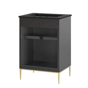 Modway Furniture Awaken 24" Bathroom Vanity 0423 Black Black EEI-6291-BLK-BLK