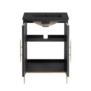 Modway Furniture Awaken 24" Bathroom Vanity 0423 Black Black EEI-6291-BLK-BLK