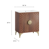 Modway Furniture Daylight 30" Bathroom Vanity 0423 White Walnut EEI-6294-WHI-WAL