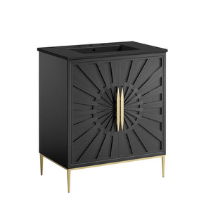 Modway Furniture Awaken 30" Bathroom Vanity 0423 Black Black EEI-6295-BLK-BLK
