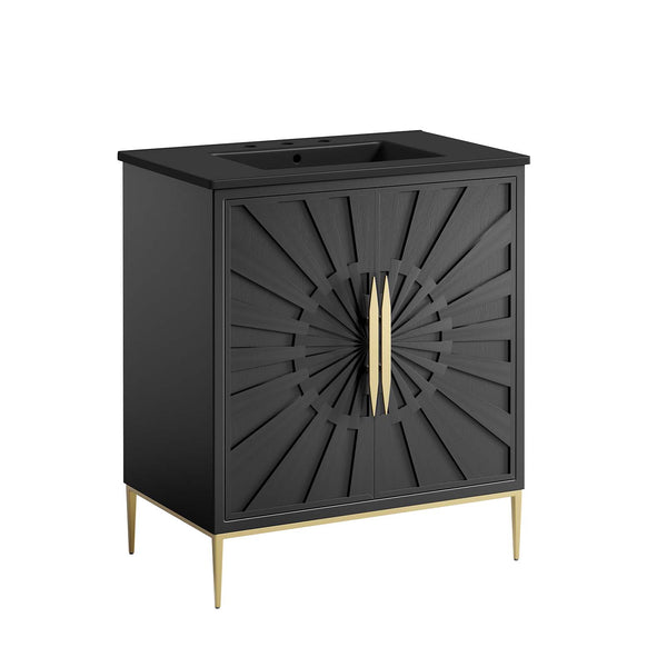 Modway Furniture Awaken 30" Bathroom Vanity 0423 Black Black EEI-6295-BLK-BLK