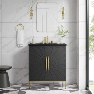 Modway Furniture Awaken 30" Bathroom Vanity 0423 Black Black EEI-6295-BLK-BLK