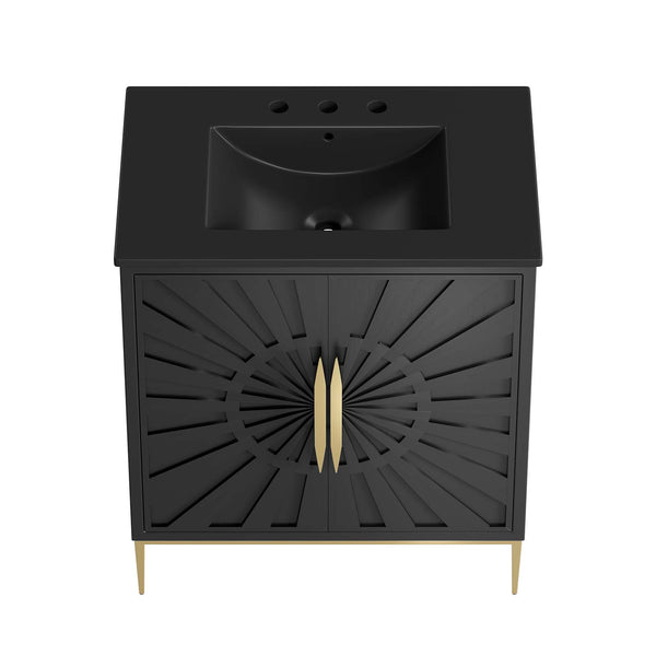Modway Furniture Awaken 30" Bathroom Vanity 0423 Black Black EEI-6295-BLK-BLK
