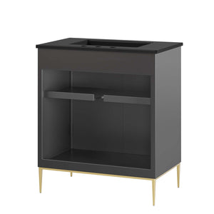 Modway Furniture Awaken 30" Bathroom Vanity 0423 Black Black EEI-6295-BLK-BLK