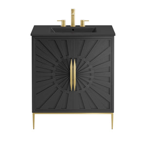 Modway Furniture Awaken 30" Bathroom Vanity 0423 Black Black EEI-6295-BLK-BLK