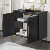 Modway Furniture Awaken 36" Bathroom Vanity 0423 Black Black EEI-6299-BLK-BLK