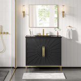 Modway Furniture Awaken 36" Bathroom Vanity 0423 Black Black EEI-6299-BLK-BLK