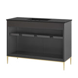 Modway Furniture Awaken 48" Bathroom Vanity 0423 Black Black EEI-6303-BLK-BLK