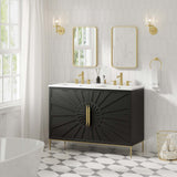 Modway Furniture Awaken 48" Double Sink Bathroom Vanity 0423 White Black EEI-6305-WHI-BLK