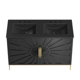 Modway Furniture Awaken 48" Double Sink Bathroom Vanity 0423 Black Black EEI-6307-BLK-BLK