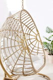 Modway Furniture Amalie Wicker Rattan Outdoor Patio Rattan Swing Chair 0423 Natural White EEI-6337-NAT-WHI