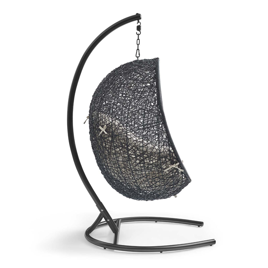 Encase Swing Outdoor Patio Lounge Chair Beige EEI-739-BEI-SET
