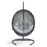 Encase Swing Outdoor Patio Lounge Chair Gray EEI-739-GRY-SET