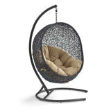 Encase Swing Outdoor Patio Lounge Chair Mocha EEI-739-MOC-SET