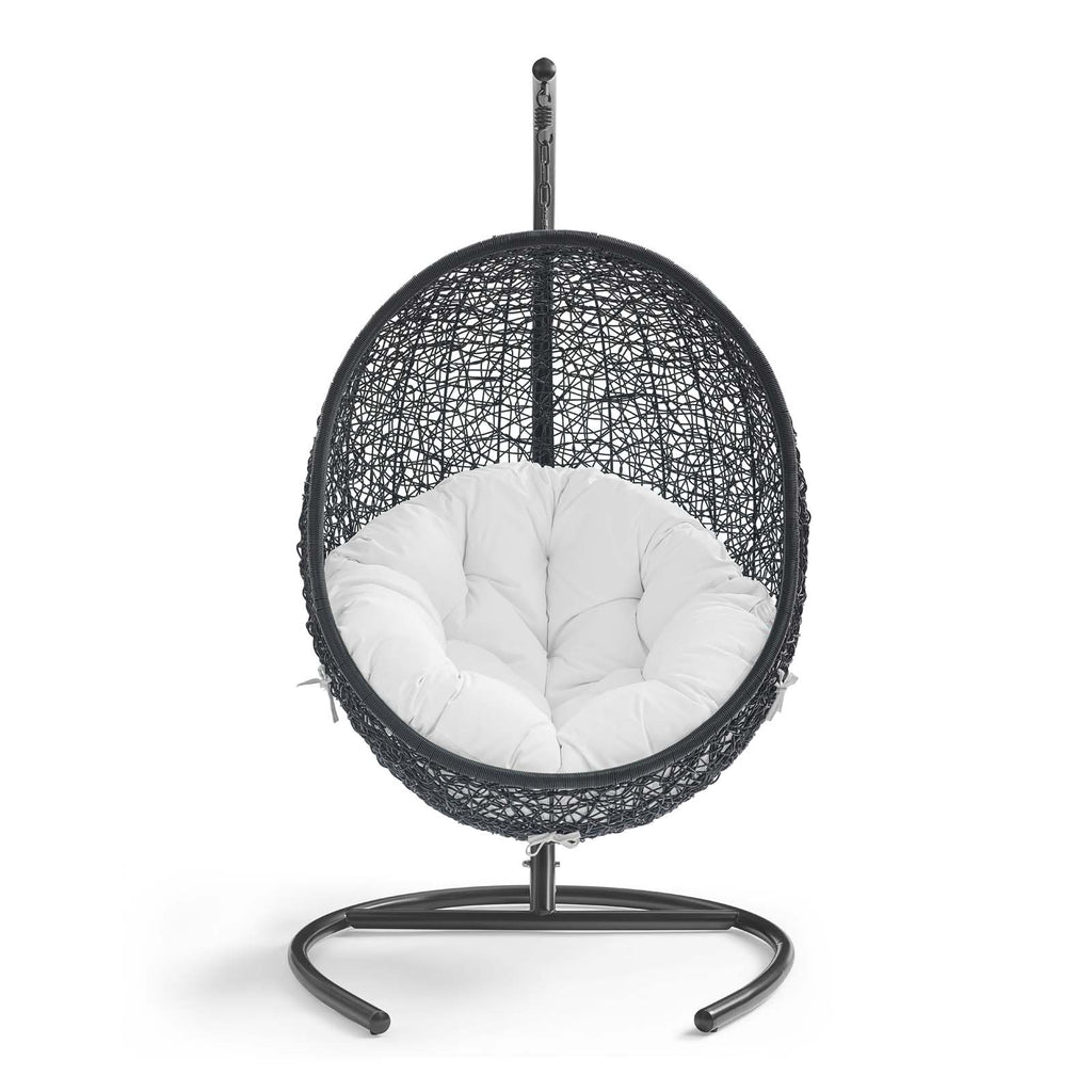 Encase Swing Outdoor Patio Lounge Chair White EEI-739-SET