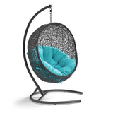 Encase Swing Outdoor Patio Lounge Chair Turquoise EEI-739-TRQ-SET