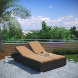 Modway Furniture Evince Double Outdoor Patio Chaise 0423 Espresso Mocha EEI-787-EXP-MOC