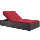 Modway Furniture Evince Double Outdoor Patio Chaise 0423 Espresso Red EEI-787-EXP-RED